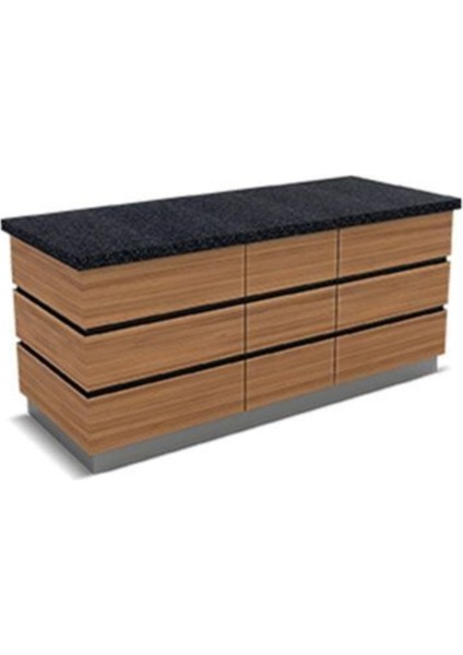 Gri Renkli, 180X90X90 cm Ölçülerinde Şık Servis Ünitesi