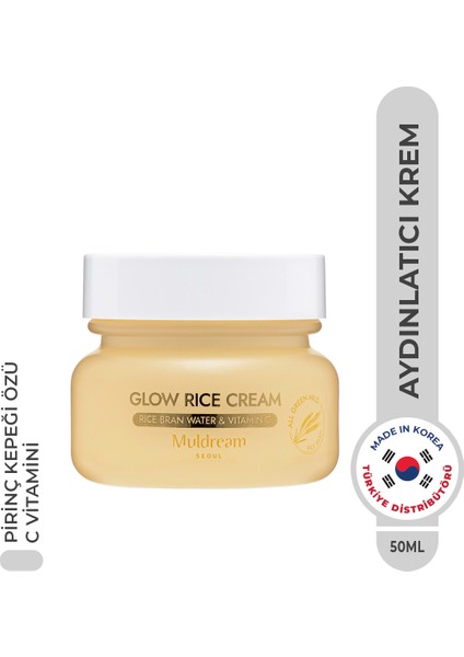 Glow Rice Cream Onarıcı Nemlendirici Krem Hassas ve Kuru Cilt Kore 50ml