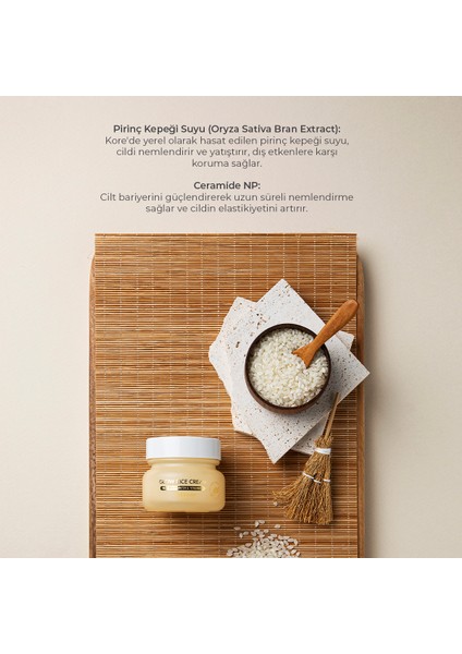 Glow Rice Cream Onarıcı Nemlendirici Krem Hassas ve Kuru Cilt Kore 50ml