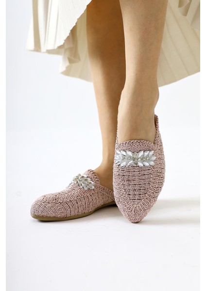 Marlina Pembe Toka Detaylı Örgü Terlik fırsatları