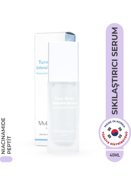 Turn Over İntensive Serum Niacinamide ve Peptid Yenileyici Serum Kore 40ml