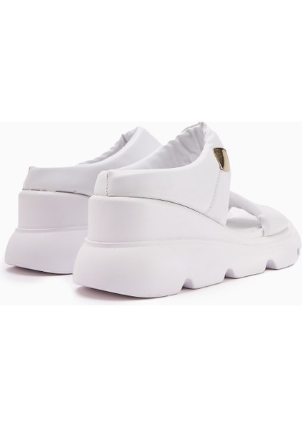 Susi Beyaz Yüksek Topuklu Pofuduk Kadın Terlik fırsatları