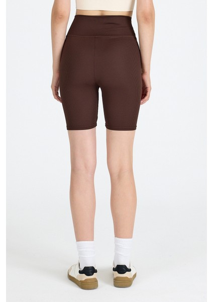 Kahve Fitilli Biker Şort Tayt 3005 modelleri