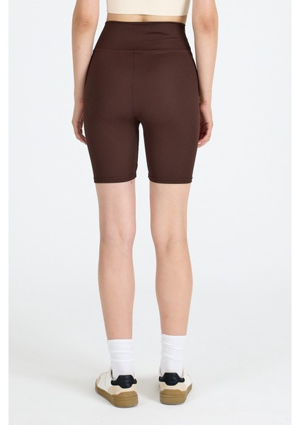 Kahve Fitilli Biker Şort Tayt 3005 indirimleri