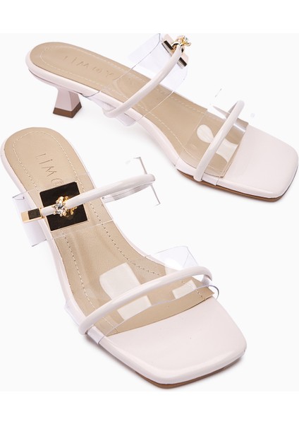 Silvi Bej Rugan Tokalı Kısa Topuklu Kadın Terlik