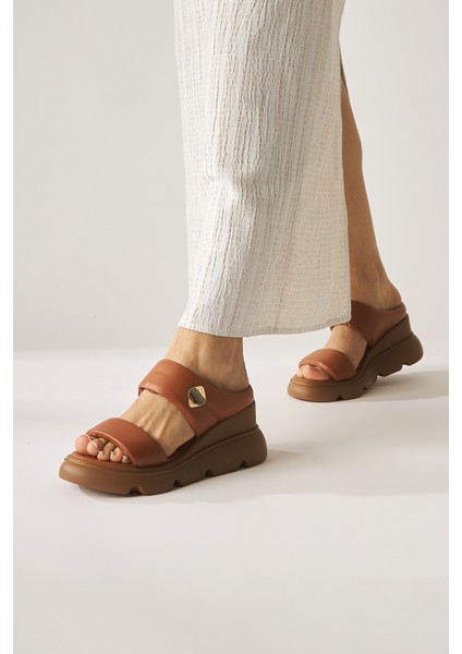 Susi Taba Yüksek Topuklu Pofuduk Kadın Terlik fırsatları