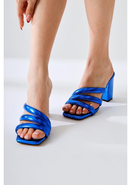 Sasima Saks Yılan Desenli Bantlı Topuklu Terlik fırsatları