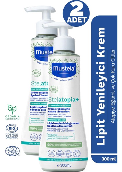 Stelatopia Lipit Yenileyici Krem Pompalı Şişe 300 ml 2 Adet