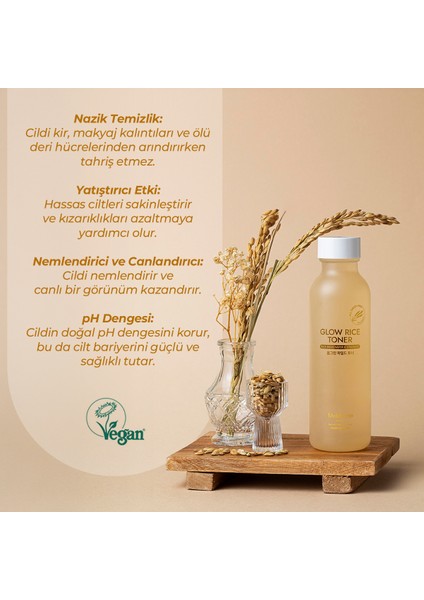 Glow Rice Toner Hassas ve Kuru Cilt Onarıcı Tonik Pirinç Kepeği Yağı Kore 150ml fırsatları