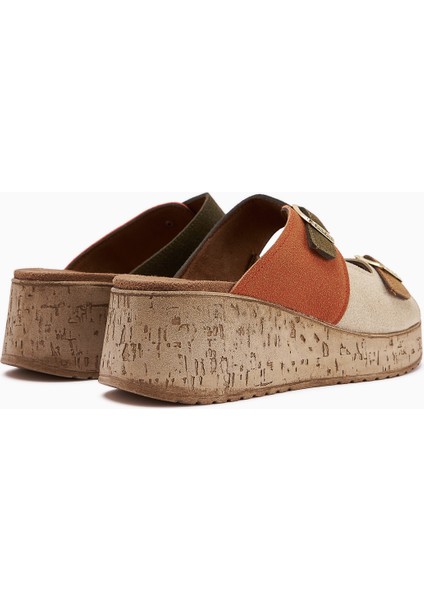 Samina Multi Çokrenkli Çift Bantlı Dolgu Topuklu Kadın Terlik fırsatları