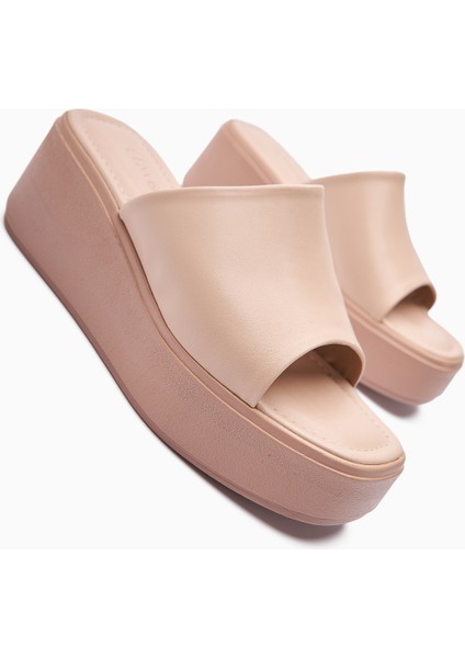 Kadra Nud Dolgu Topuklu Kadın Terlik