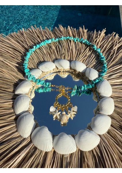 Turkuaz Taşlı Çoklu Uçlu Kolye modelleri