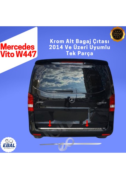 Mercedes Vito W447 Krom Alt Bagaj Çıtası 2014 Üzeri Paslanmaz Çelik