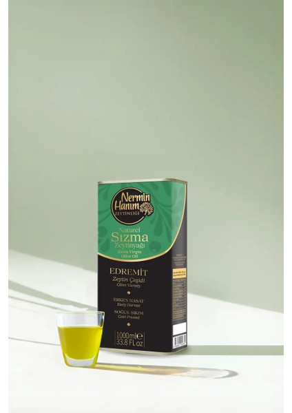 Erken Hasat Naturel Soğuk Sıkım Zeytinyağı 1 Lt
