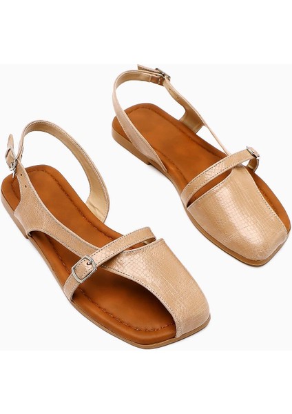 Almina Ten Kemer Detaylı Kadın Sandalet