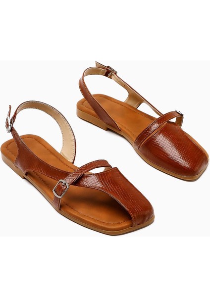 Almina Taba Kemer Detaylı Kadın Sandalet