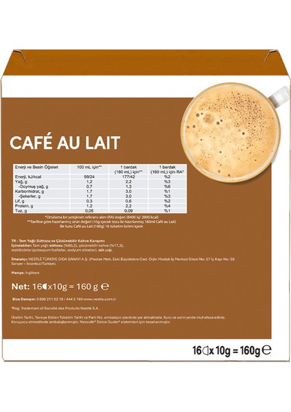 Dolce Gusto Coffee Cafe Au Lait 16 Kapsül x 3 Paket fiyatları