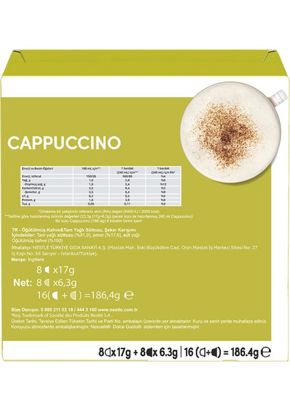 Dolce Gusto Cappuccino 16 Kapsül modelleri