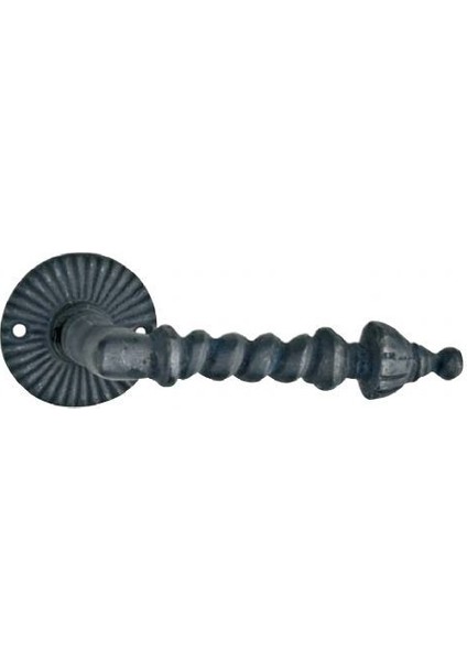 Prinç Döküm Antik Siyah Rustik Eskitme, Ferforje Tipi Osmanlı Rozetli Kapı Kolu HFT02001 1 Tek Oda Kapı Kolu