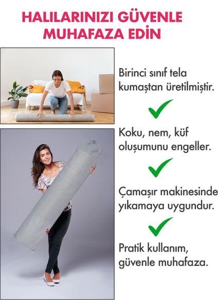 2 Adet Halı Hurcu, Halı Kılıfı, Halı Ambalajı, Halı Organizer modelleri