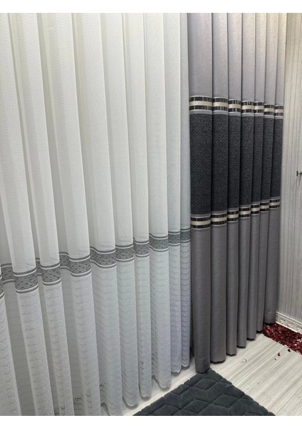 Nivemeshome Anka Gri-Siyah 1/3 Sık Pile Fon Perde Apm indirimleri