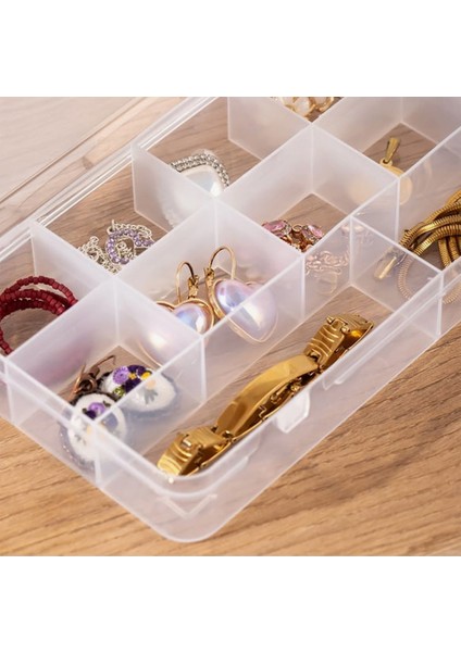 Bölmeli Kapaklı Kolye Yüzük Takı Kutusu/dikiş Kutusu/düzenleyici Kutu 20x10x3