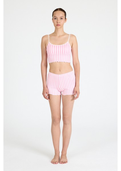 Pembe Çizgili Atlet Şort Takım 3402 fiyatları