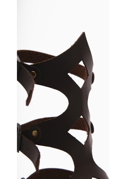 Hakiki Deri Hill Kahve Gladyatör Sandalet indirimleri