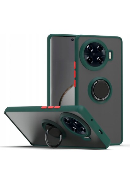 Tecno Spark 20 Pro Plus Kılıf Montreal Yüzüklü Arkası Buğulu Yeşil
