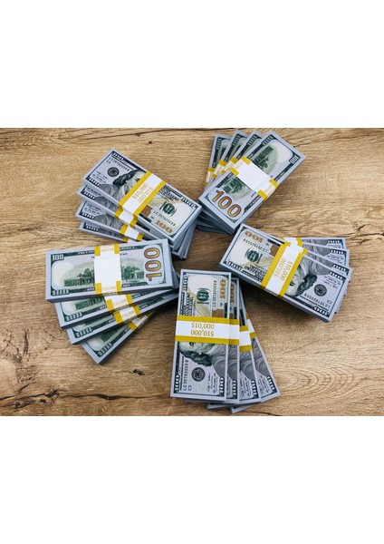 Gerçekçi Görünümlü 5 Deste Kına Parası – 100 Dolar Temalı Dekoratif Oyuncak Para (Toplam 50.000 Dolar Görünüm) modelleri