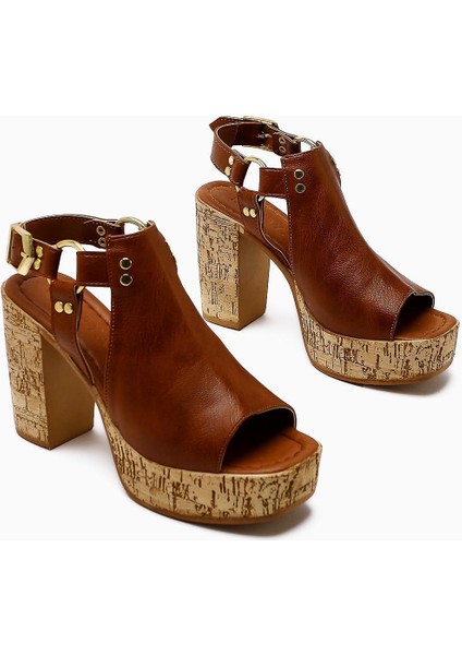 Hadel Taba Kemerli Platform Topuklu Kadın Sandalet indirimleri
