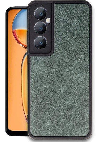 Realme C65 Kılıf Aras Deri Kapak - Koyu Yeşil Arbkd