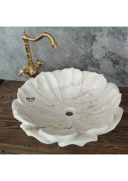 Beyaz Mermer Nilüfer Çiçeği Lavabo fırsatları