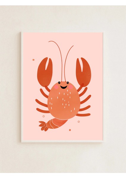 Happy Lobster – Renkli Çocuk Posteri – 30X40 cm | Çerçevesiz