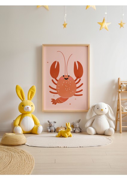 Happy Lobster – Renkli Çocuk Posteri – 30X40 cm | Çerçevesiz fiyatları