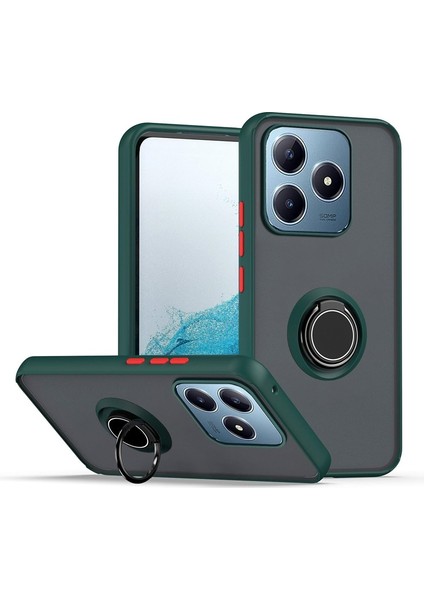 Realme C61 Kılıf Montreal Yüzüklü Arkası Buğulu Yeşil