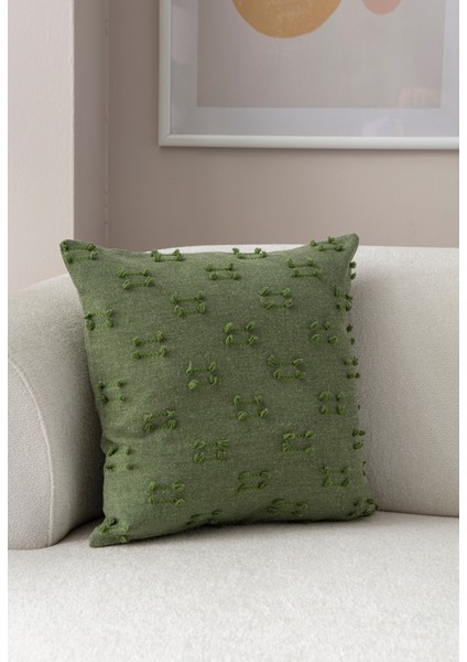 Etnik Desenli Punch Işlemeli Keten Kırlent Kılıfı 43X43CM, Dekoratif Kırlent Kılıfı fiyatları