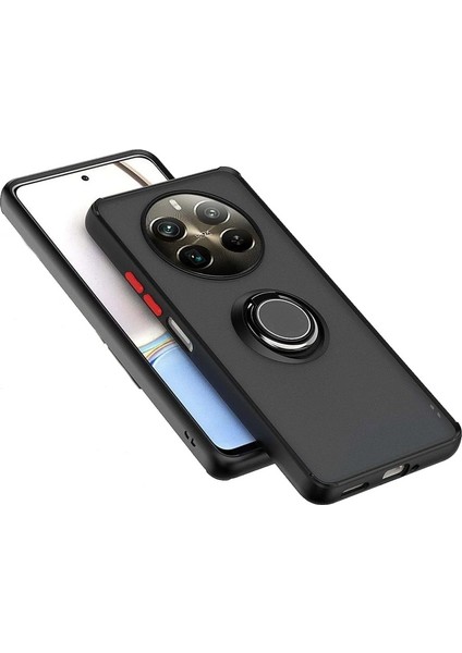 Realme 12 Pro RMX3842 Kılıf Montreal Yüzüklü Arkası Buğulu Siyah fiyatları