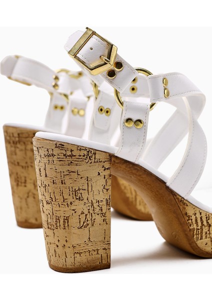 Havannah Beyaz Çapraz Bantlı Platform Topuklu Kadın Sandalet fırsatları