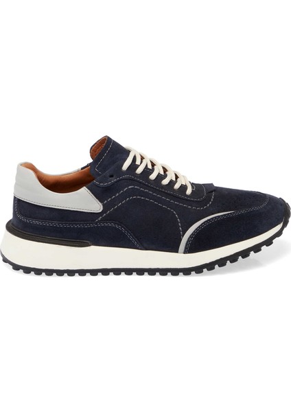 Lacivert Hakiki Süet Deri Erkek Sneaker - E24I1AY56709-D44 fiyatları