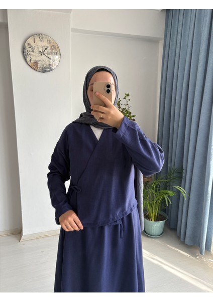 Keten Kumaş Etekli Kimono Takımı fiyatları