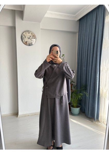 Keten Kumaş Etekli Kimono Takımı fiyatları