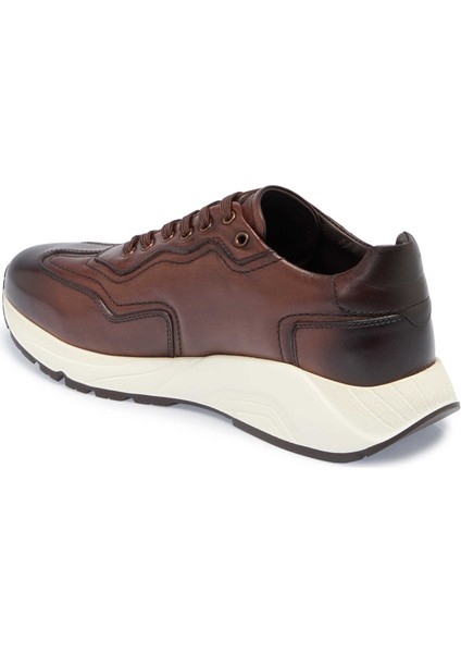 Kahve Hakiki Deri Erkek Sneaker - E24S1AY56975-V94