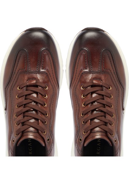 Kahve Hakiki Deri Erkek Sneaker - E24S1AY56975-V94 fırsatları