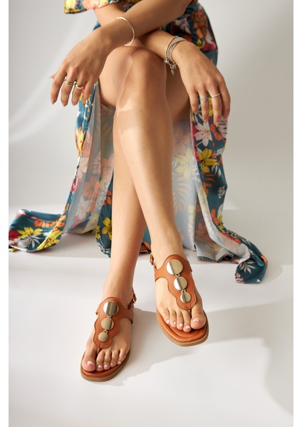 Hakiki Deri Rasha Taba Tokalı Parmak Arası Kadın Sandalet modelleri