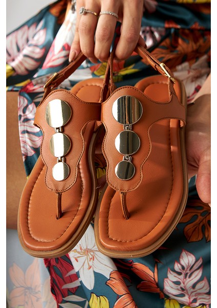 Hakiki Deri Rasha Taba Tokalı Parmak Arası Kadın Sandalet indirimleri