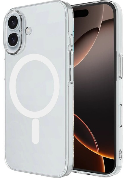Iphone 16 Kılıf Magneticsafe Şeffaf Silikon - Şeffaf Arbkd