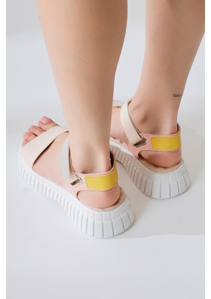 Jeny Bej Kalın Bantlı Cırtcırtlı Rahat Tabanlı Sandalet indirimleri