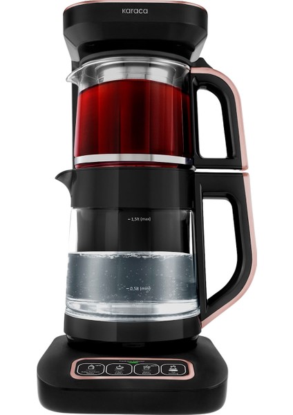 Robotea Pro Connect 4 in 1 Konuşan Cam Çay Makinesi Rosegold