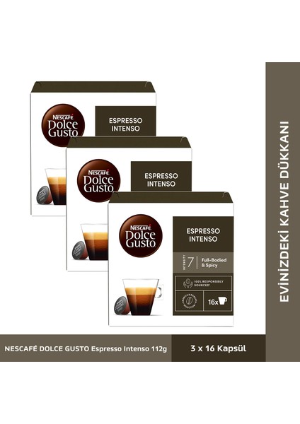 Dolce Gusto Coffee Espresso Intenso 16 Kapsül x 3 Paket